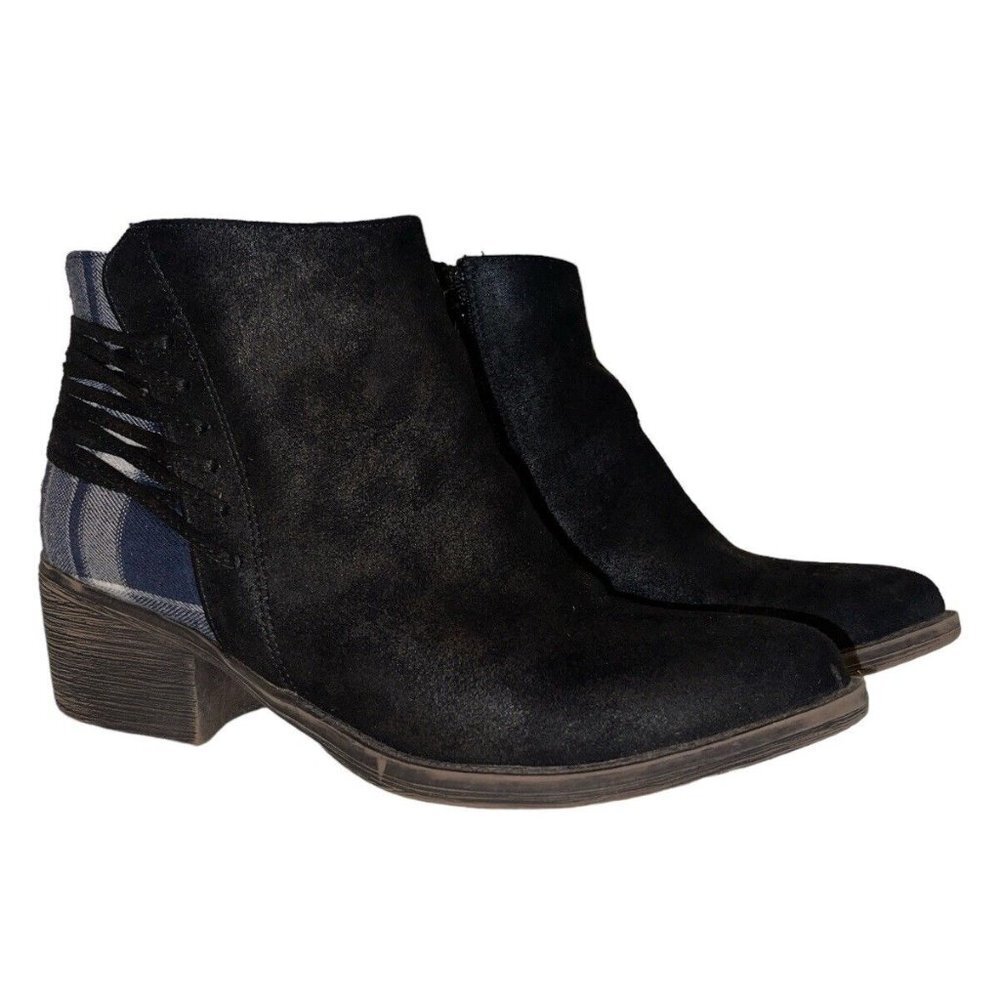 Volatile Womens Almond Toe Ankle Boots & Booties, Black & Blue, Size 8